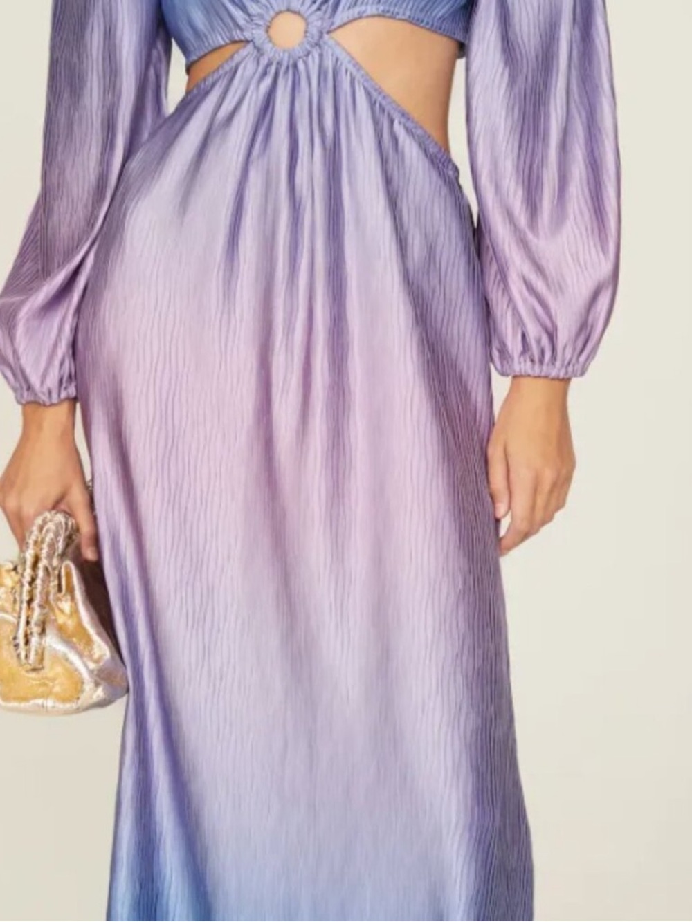 Jonathan Simkhai Lilac Ombre Cutout Maxi Dress